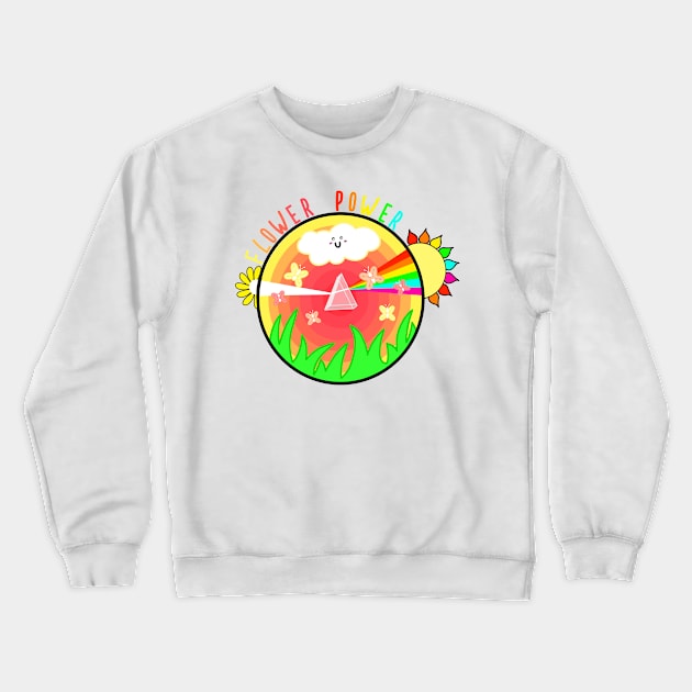 Flower Power Sticker Crewneck Sweatshirt by HeavenlyTrashy